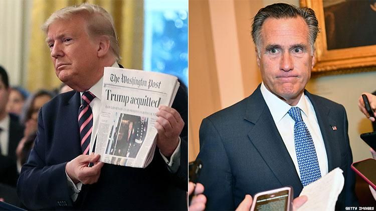 Donald Trump and Mitt Romney