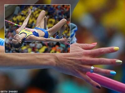 Swedish Athletes Don Rainbow Nails at Moscow World Championships
