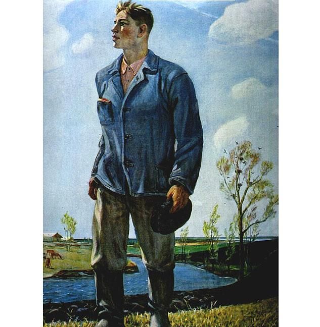 After battle by Deyneka Nude Man Gay Socialist Realism Fine Art Russian Postcard 