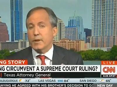WATCH: Texas Attorney General Unsure If He'll Listen to Supreme Court on Marriage
