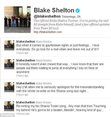 blake shelton tweet