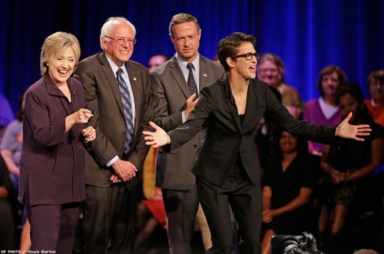 Rachel Maddow with Democratic candidates