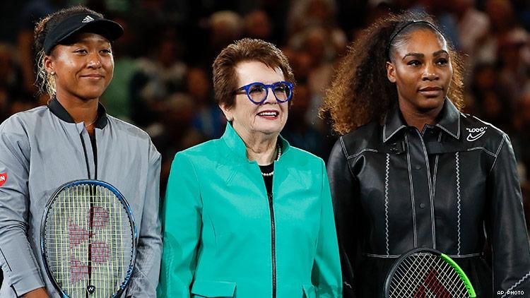 Serena Williams, Billie Jean King, and Naomi Osaka