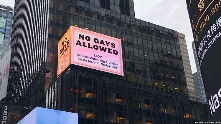 Times Square No Gays Allowed Billboard Takes Aim At Anti Lgbtq Group