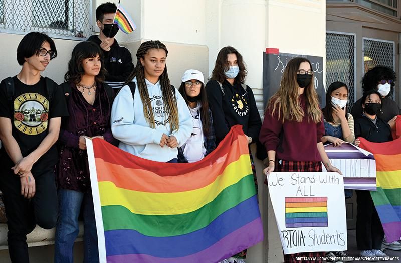 High School Pride Club with rainbow flag