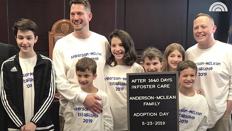The Anderson-McLean family on adoption day