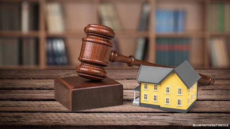 Gavel and house stock image 