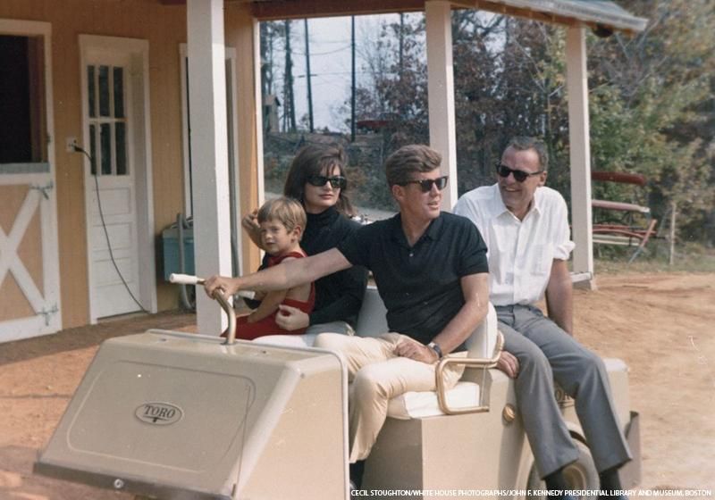John F. Kennedy with Lem Billings and JFK Jr. and Jackie Kennedy