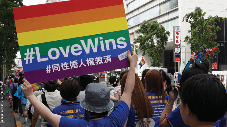 LGBTQ+ protesters in Japan