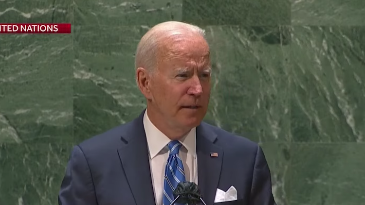 U.S. President Joe Biden speaking at the U.N.