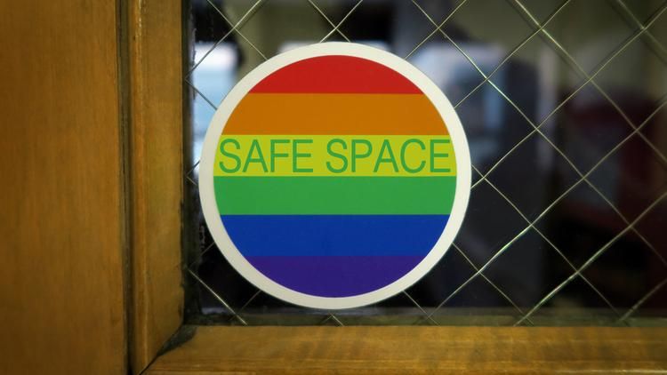 Safe space sticker on a door