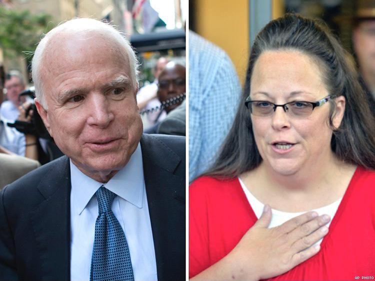 Sen. John McCain and Kim Davis