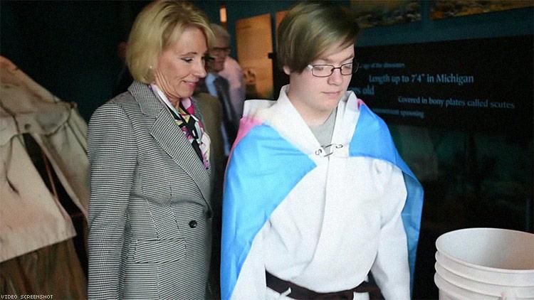 teen wore trans flage