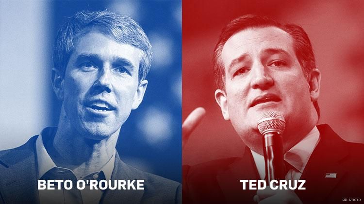 Beto O'Rourke and Ted Cruz