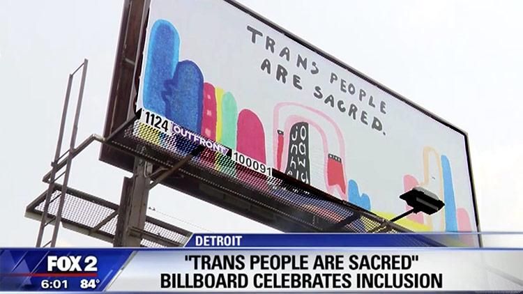 Trans People Are Sacred billboard