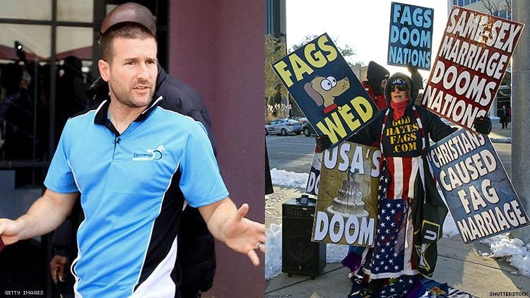 Steven Anderson and Westboro protester