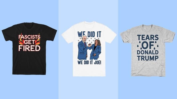 T Shirts celebrating trump's loss and biden's win