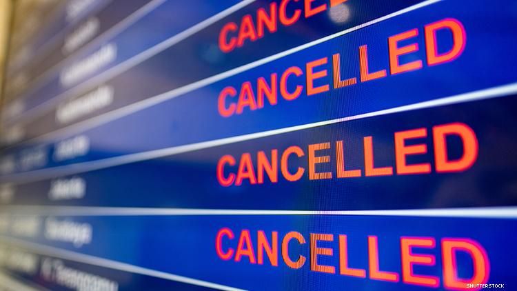 Canceled Flights board