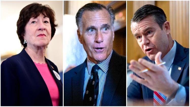 Susan Collins, Mitt Romney, and Todd Young