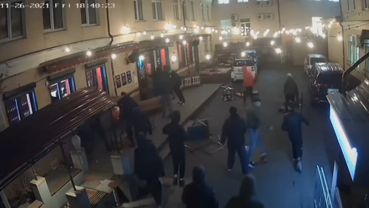 Camera footage showing neo-Nazi attackers