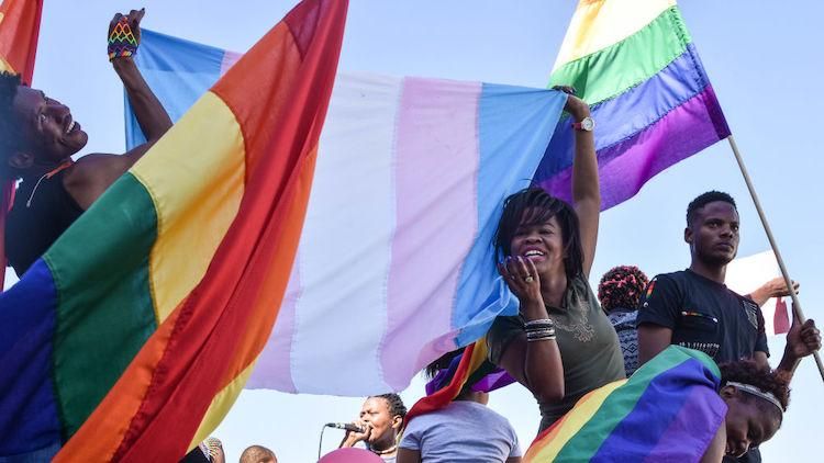 Pride participants in Namibia