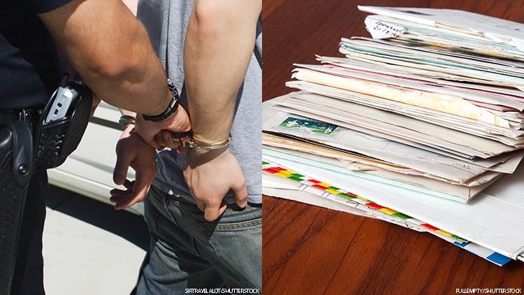 Handcuffed man and hate mail