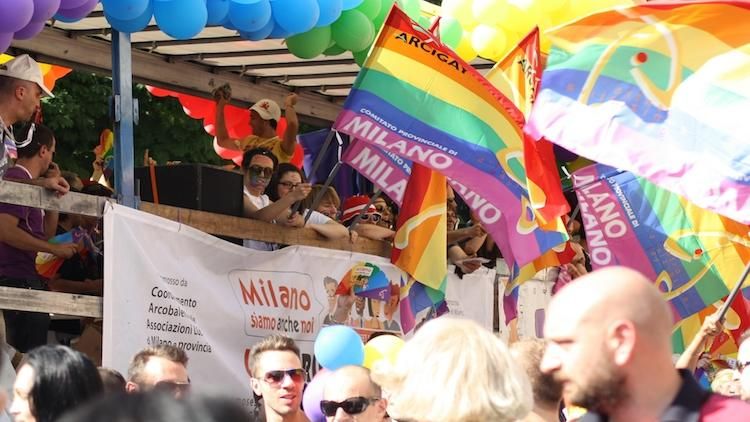 Pride marchers in Milan