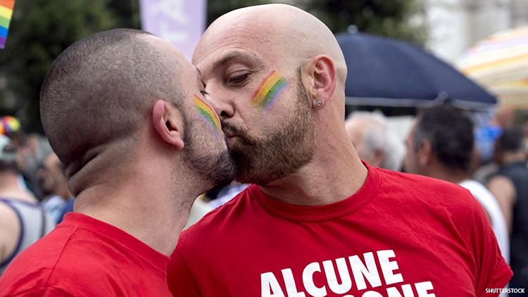 Men Kissing Italy Pride Rome