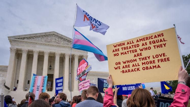 Transgender rights protest at U.S. Supreme Court