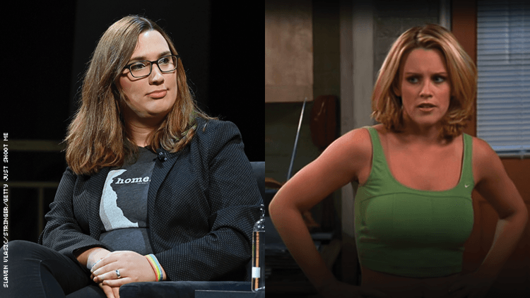Sarah McBride and Jenny McCarthy on Just Shoot Me