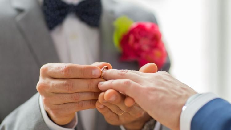 Male same-sex couple getting married