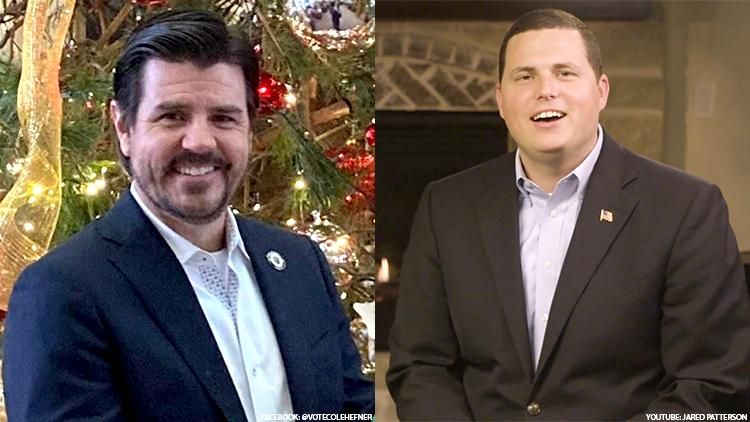 Texas GOP State Reps. Cole Hefner (L) and Jared Patterson