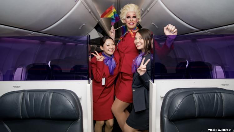 Virgin Australia Pride Flight with Penny Tration