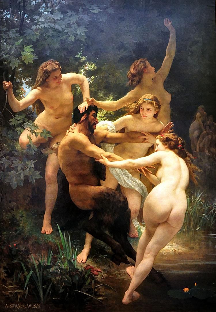 Nymphs and Satyr Pan, 1873, William Bouguereau