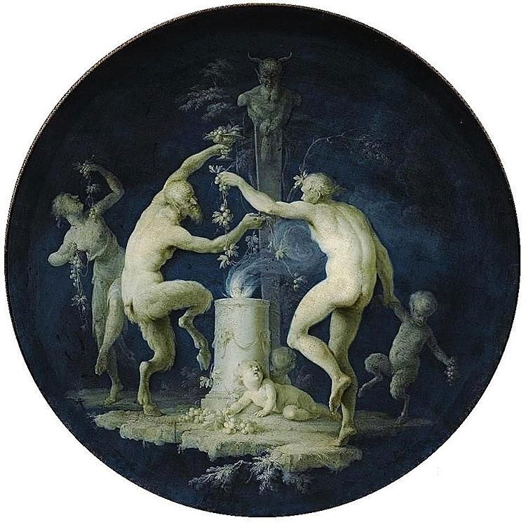 Satyrs and Fauns Dancing Before a Shrine,  Dirk Van der Aa
