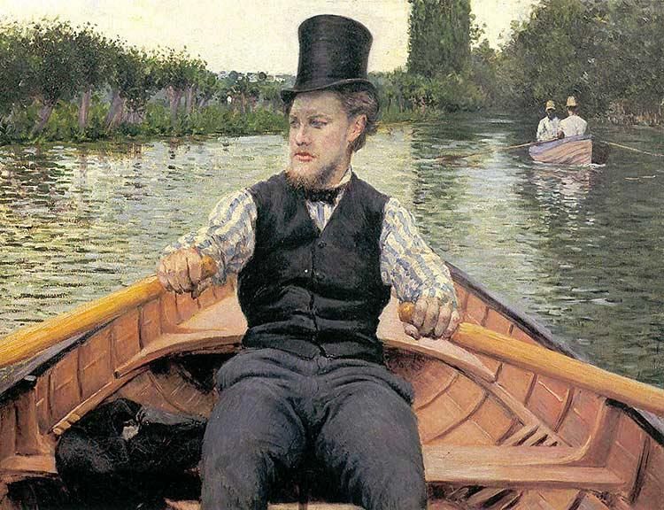 Gustave Caillebotte, Oarsman in Top Hat, 1877