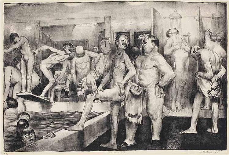 George Bellows, Showerbath, First State, 1917
