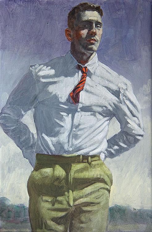 © Mark Beard [Bruce Sargeant (1898-1938)], “Joe in a Tie,” n.d., Oil on canvas, 30 x 20 inches, Courtesy of ClampArt, New York City
