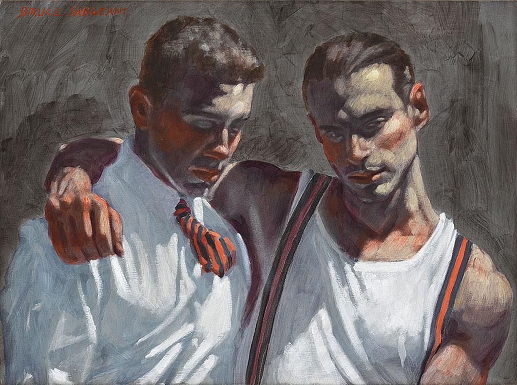 © Mark Beard [Bruce Sargeant (1898-1938)], “Two Friends,” n.d., Oil on canvas, 18 x 24 inches, Courtesy of ClampArt, New York City