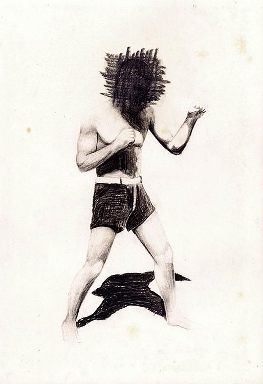 The Boxer, graphite on paper, 2016
