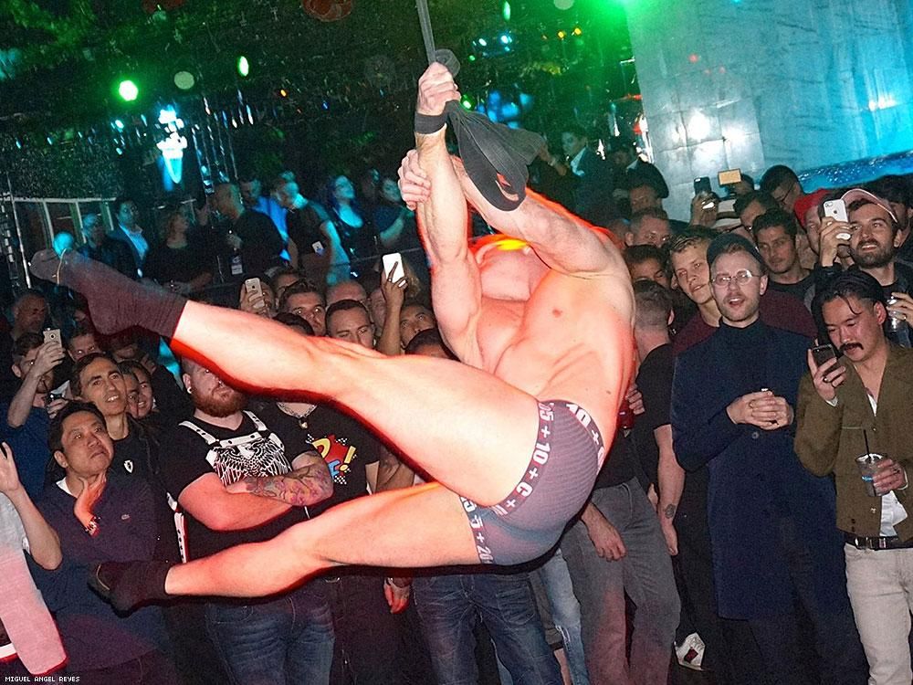 Read more about the Cybersocket Awards and the nearly naked guy swinging above the crowd below.