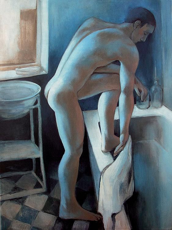 Male Nude In the Bathroom, 2016