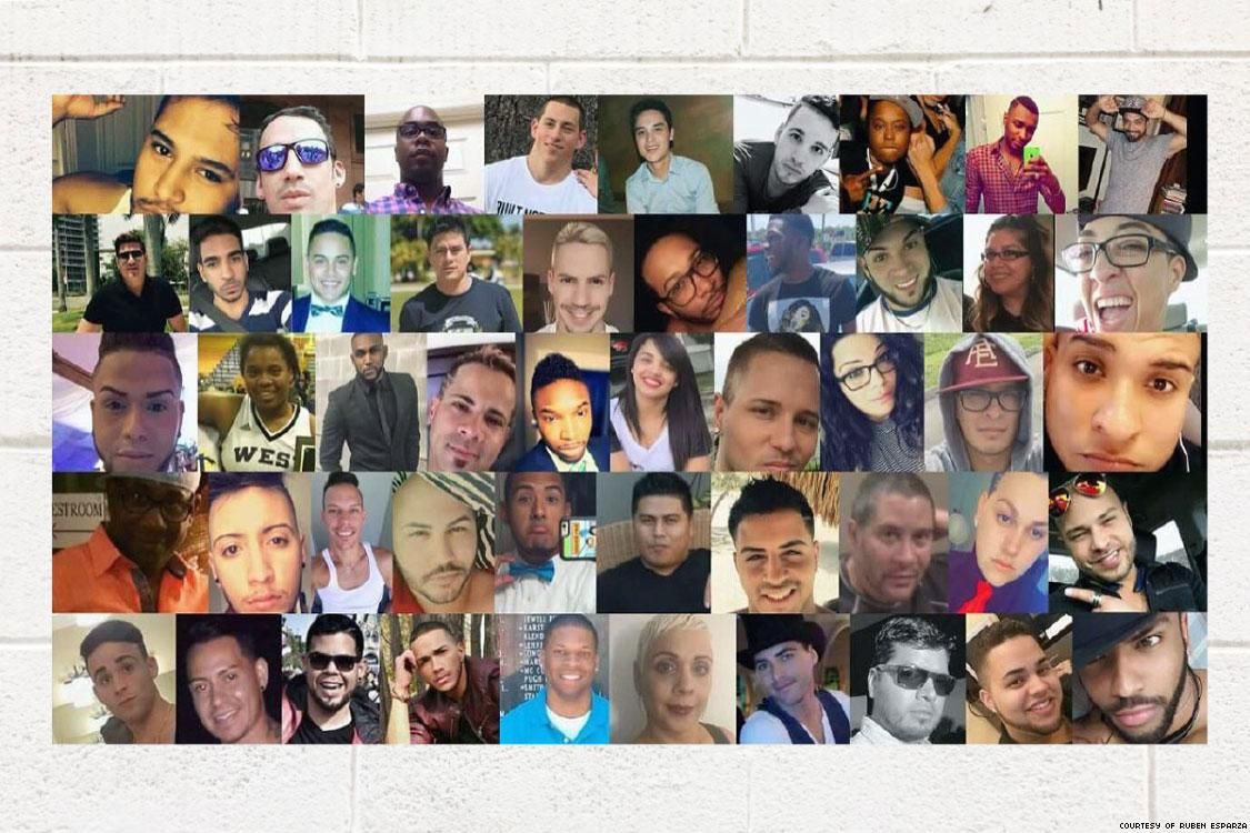 Photo-collage of all the forty-nine victims.