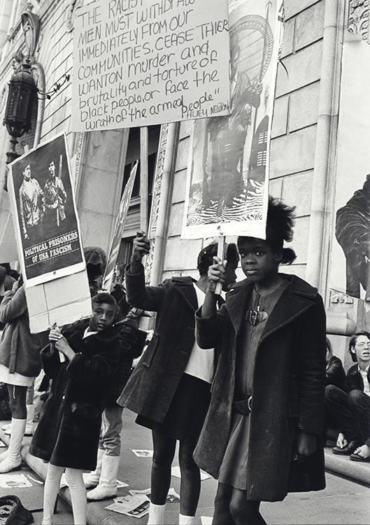 Children at a Free Huey, Free Bobby rally in front of the Federal Building