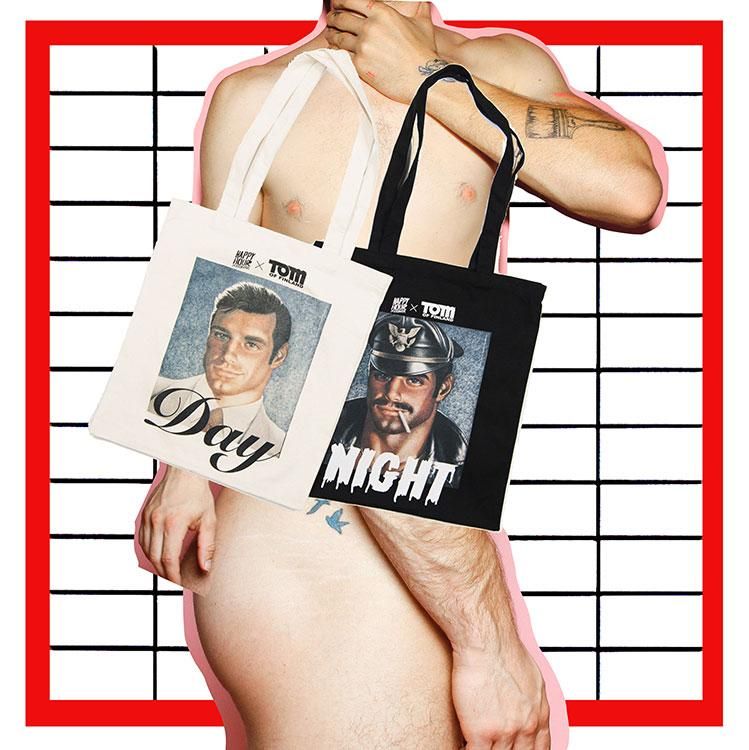 Tom of Finland x Happy Hour Skateboards Tote Bags: DAY & NIGHT