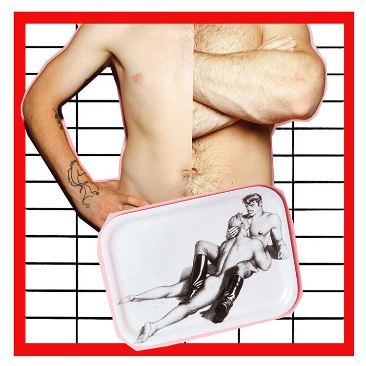 Tom of Finland Lovers Wooden Tray by Aurora Decorari