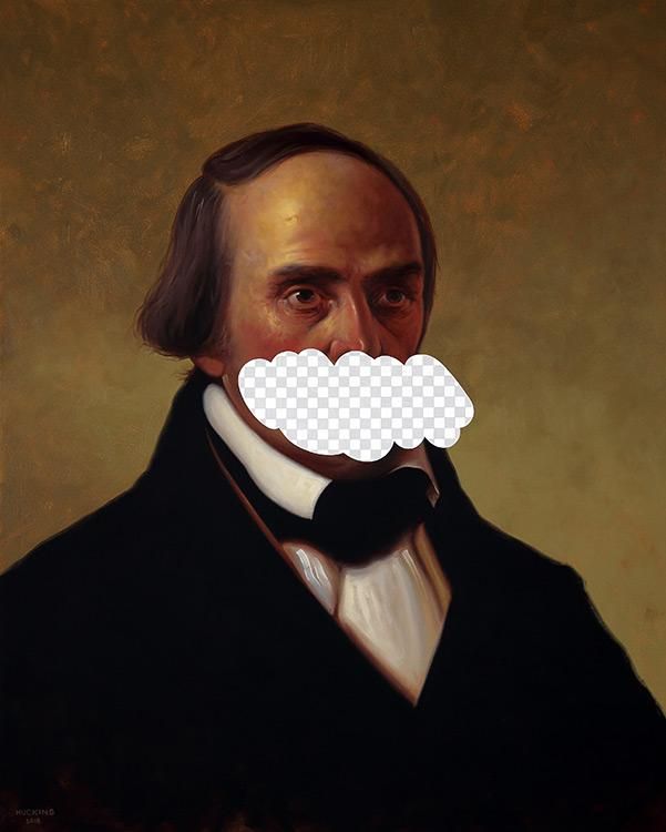 The Truth Is An Arbitrary Thing (Daniel Webster, White House Art Collection Erasure No. 17), 2018, acrylic/canvas, 40 x 32 in