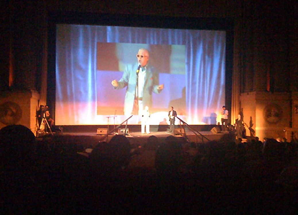 Phil St. John accepting Hall of Fame award at the Castro Theater, San Francisco, 2009.