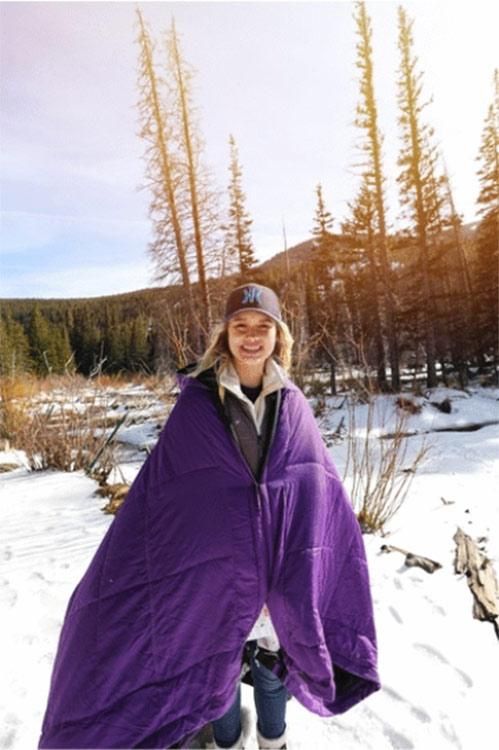 The versatile Kubie can be transformed into a poncho, sleeping bag, pillow, ground cover, or hammock (complete with hammock straps) making it a great addition to camping.