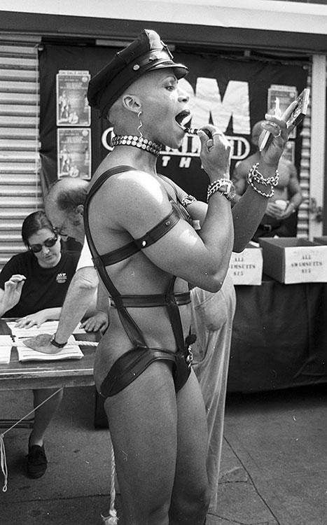 Lipstick and leather at Folsom Street East, on 13th Street and Ninth Avenue in the Meat Packing District (circa June, 1999).